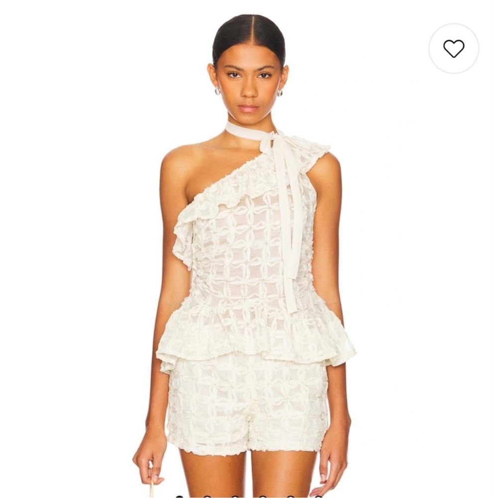 Elegant Cream One-Shoulder Top